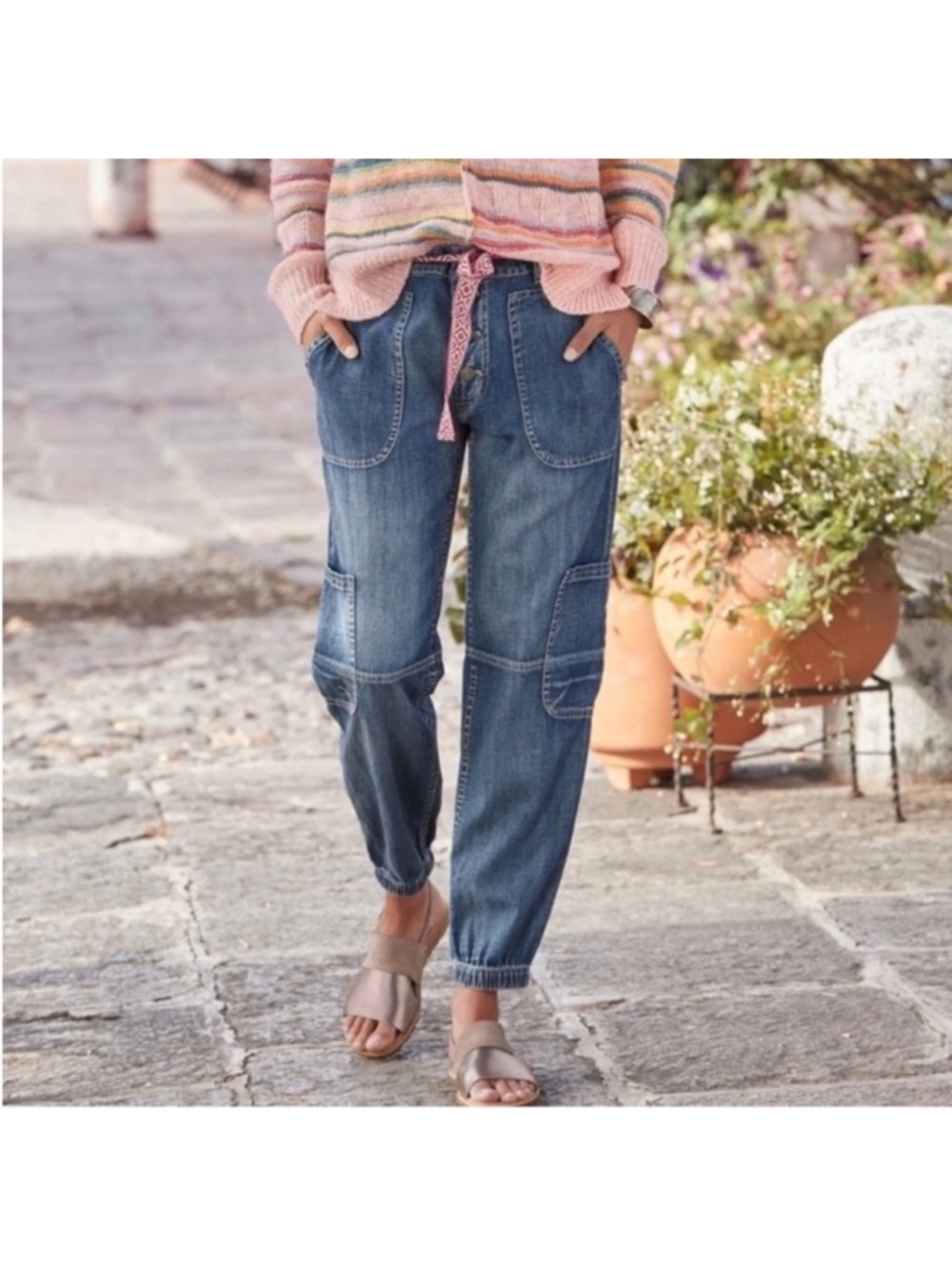 Sundance Jolienne denim joggers size 10P